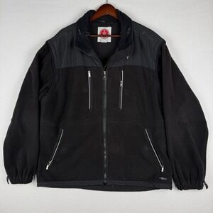 Scottevest TEC Fleece Convertible Jacket Vest Mens XL Black Multi-Pocket Travel